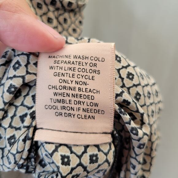 Philosophy Split Hem Tunic Shell Black White Tan, M, NWT - Picture 7 of 11